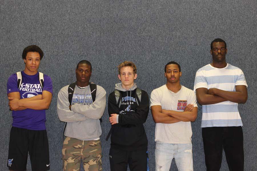 From left to right: Aryus Jones, Kamari Smith, Max Bazan, John Clark, and Jeffrey Walters