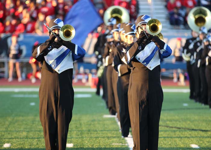 Band performing during pregame