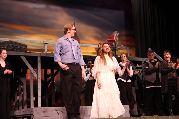 Isaiah Poulson and Payton Tabb perform in Sweeney Todd: The Musical on Friday March 9th.