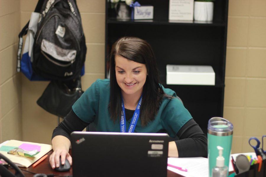 Rachel Lumb serves as a registered nurse in the new Konza Health Clinic   office on campus. 