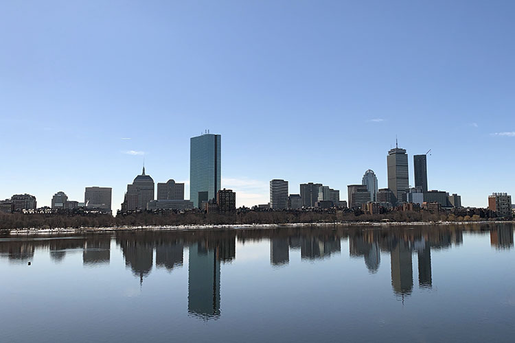 Outline of Boston, MA taken March 12, 2019